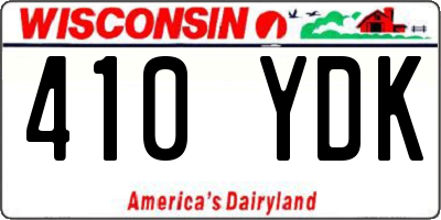 WI license plate 410YDK