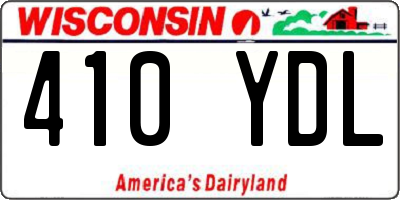 WI license plate 410YDL