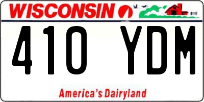 WI license plate 410YDM