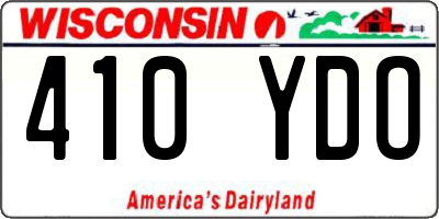 WI license plate 410YDO
