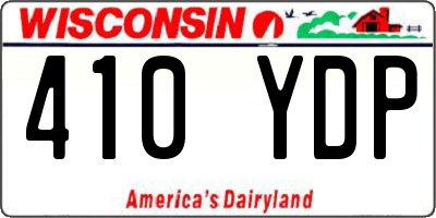 WI license plate 410YDP