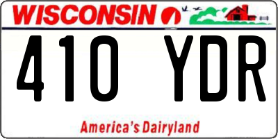 WI license plate 410YDR