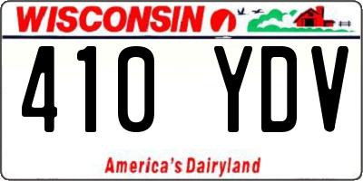WI license plate 410YDV