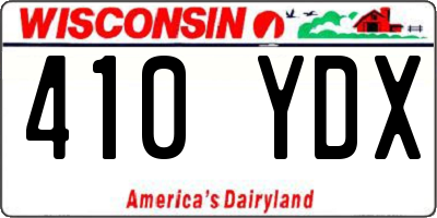 WI license plate 410YDX