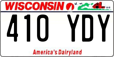 WI license plate 410YDY