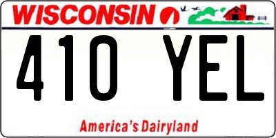 WI license plate 410YEL