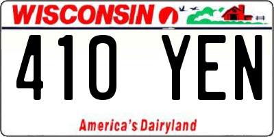WI license plate 410YEN