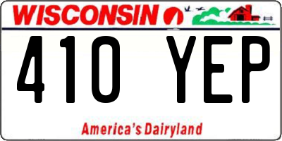 WI license plate 410YEP