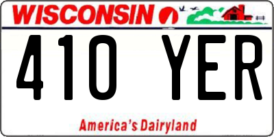 WI license plate 410YER