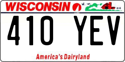 WI license plate 410YEV
