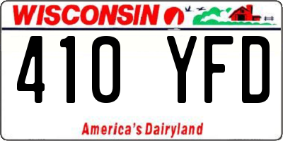 WI license plate 410YFD