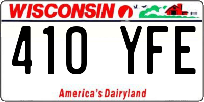WI license plate 410YFE