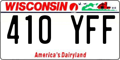 WI license plate 410YFF