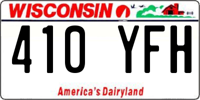 WI license plate 410YFH