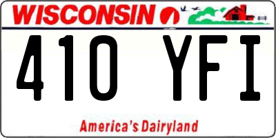 WI license plate 410YFI