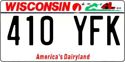 WI license plate 410YFK