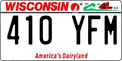WI license plate 410YFM