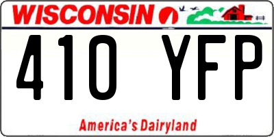 WI license plate 410YFP