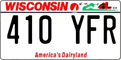 WI license plate 410YFR