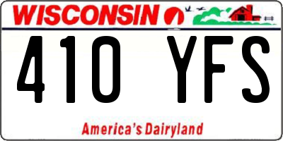 WI license plate 410YFS