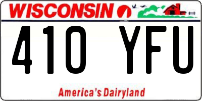WI license plate 410YFU