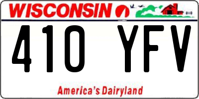 WI license plate 410YFV