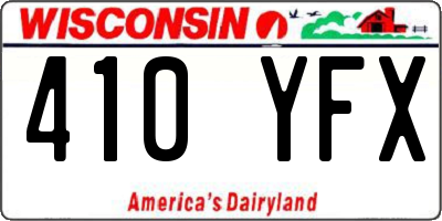 WI license plate 410YFX