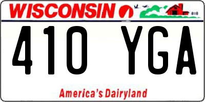 WI license plate 410YGA