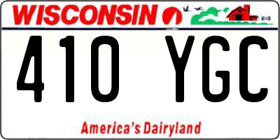 WI license plate 410YGC