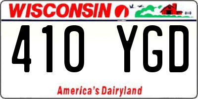 WI license plate 410YGD