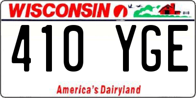WI license plate 410YGE