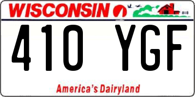 WI license plate 410YGF
