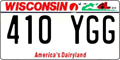 WI license plate 410YGG