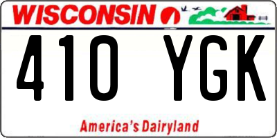 WI license plate 410YGK