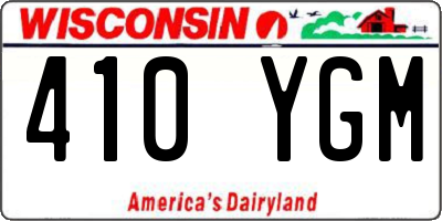 WI license plate 410YGM