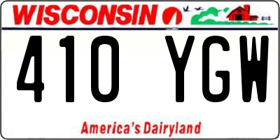 WI license plate 410YGW