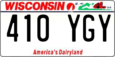 WI license plate 410YGY