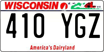 WI license plate 410YGZ