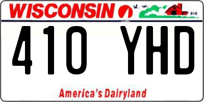 WI license plate 410YHD