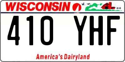 WI license plate 410YHF