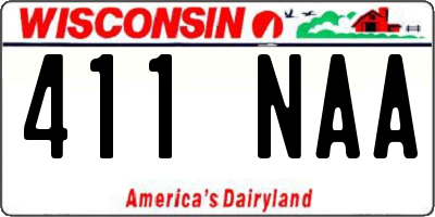 WI license plate 411NAA