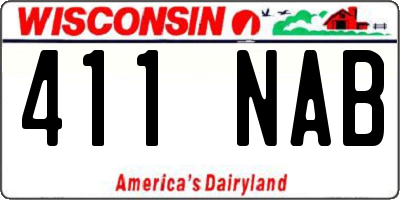 WI license plate 411NAB