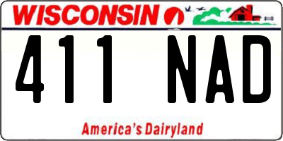 WI license plate 411NAD