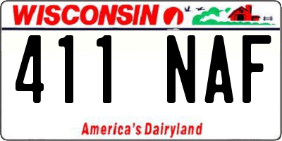 WI license plate 411NAF