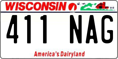 WI license plate 411NAG