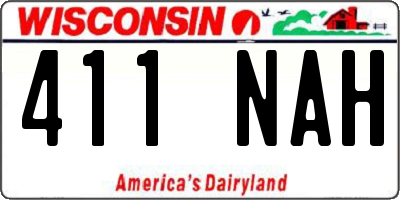 WI license plate 411NAH