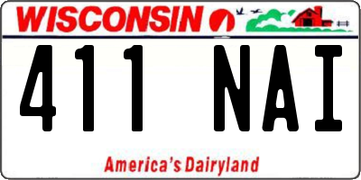 WI license plate 411NAI