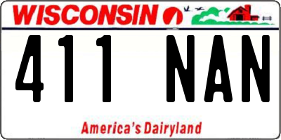 WI license plate 411NAN