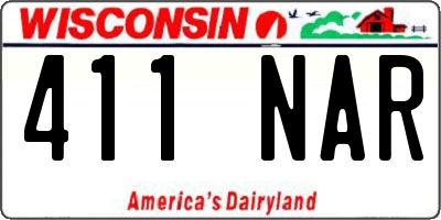 WI license plate 411NAR