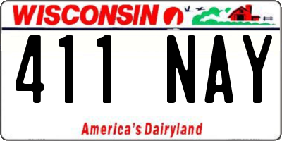 WI license plate 411NAY